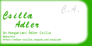 csilla adler business card